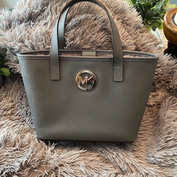 Michael Kors Gray Saffiano Leather Tote - Picture 1 of 4
